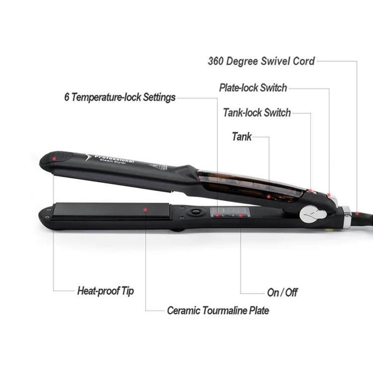 
Ceramic Tourmaline Steam Iron Flat Iron With Vapor Steam Vapor Hair Straightener PORTABLE HAIR STRAIGHTENER 