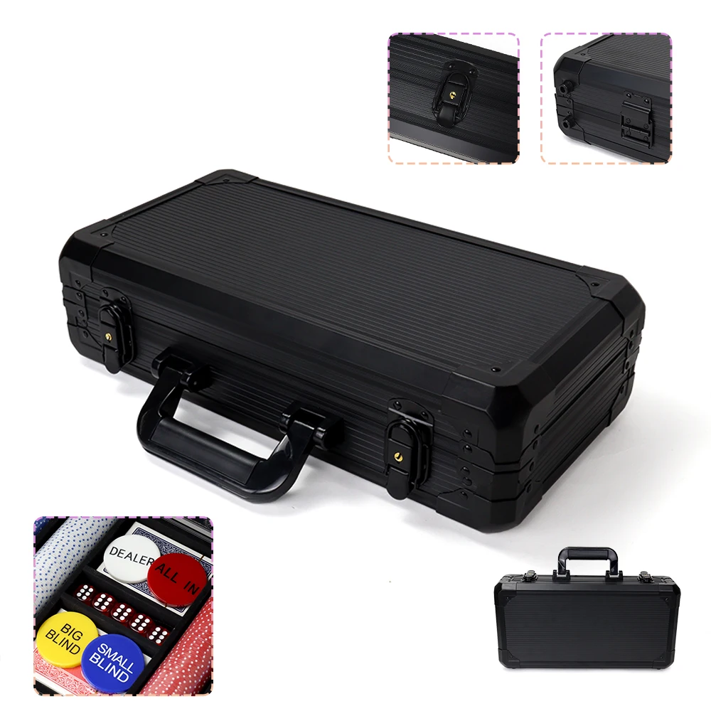 Wholesale Custom Casino Cheap PP Chip Sets Professional Poker Game Complete Accessories 300 Pcs Poker Chips and Dealer Buttons