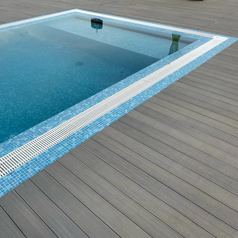 Outdoor Faux Wood Recycled Plastic Solid Lumber wpc outdoor decking Alternative Outdoor Flooring Garden Floor Deck