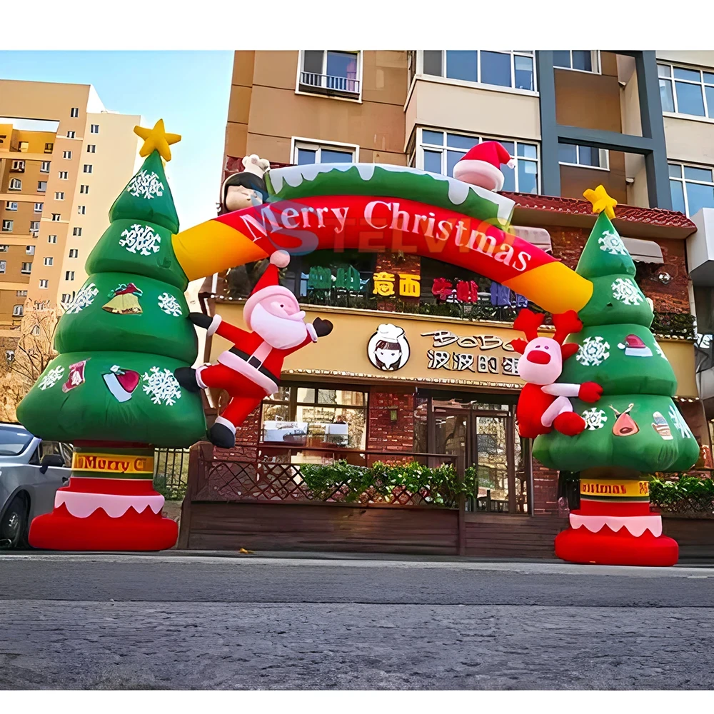 Inflatable Arch Christmas Trees Arch Design for Outdoor Merry Christmas Party Events Entrance Gate