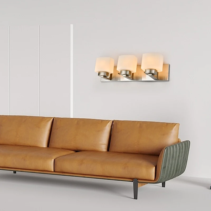 Modern Hot Selling Glass Wall Lamp Black E26 Lights Indoor Bathroom Vanity Sconce Fixtures LED Wall Lights