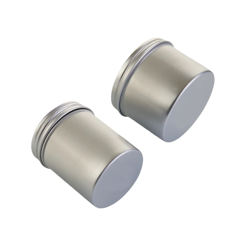 Reusable Metal Silver Coffee Tea Can 100g 150g 200g 250g Handicrafts Gift Cosmetic Hair Wax Face Cream Aluminum Jars
