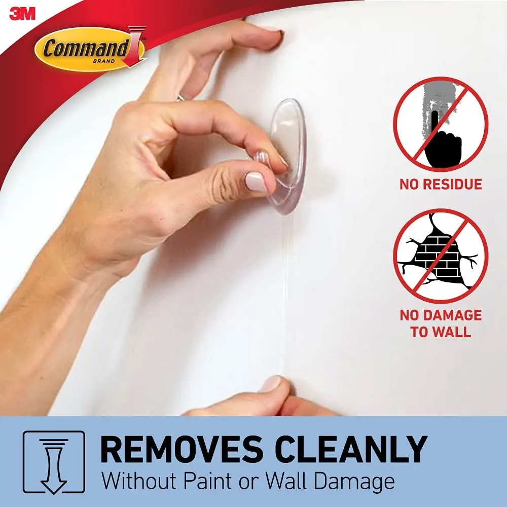 Command Clear Hooks Medium, command clear strips 2-Hooks/Pack, Organize Damage-Free Command Transparent hook