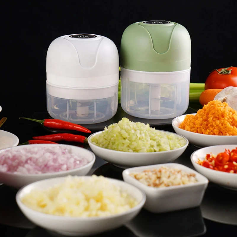 Hot Kitchen Accessory Wireless electric garlic rammer Cutter Pull meat mini electric slicer food electronic vegetable chopper