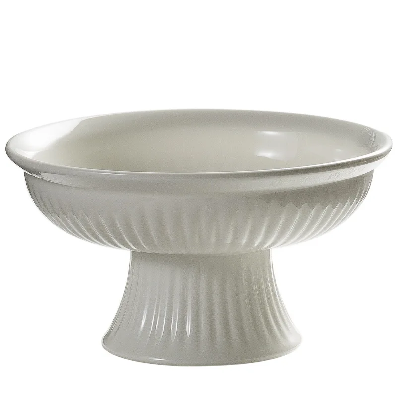 Modern Design Sweet Dessert Snacks Compote High Foot Ceramic Fruit Plate  Nut Serving Tray for Party Buffet Dinnerware
