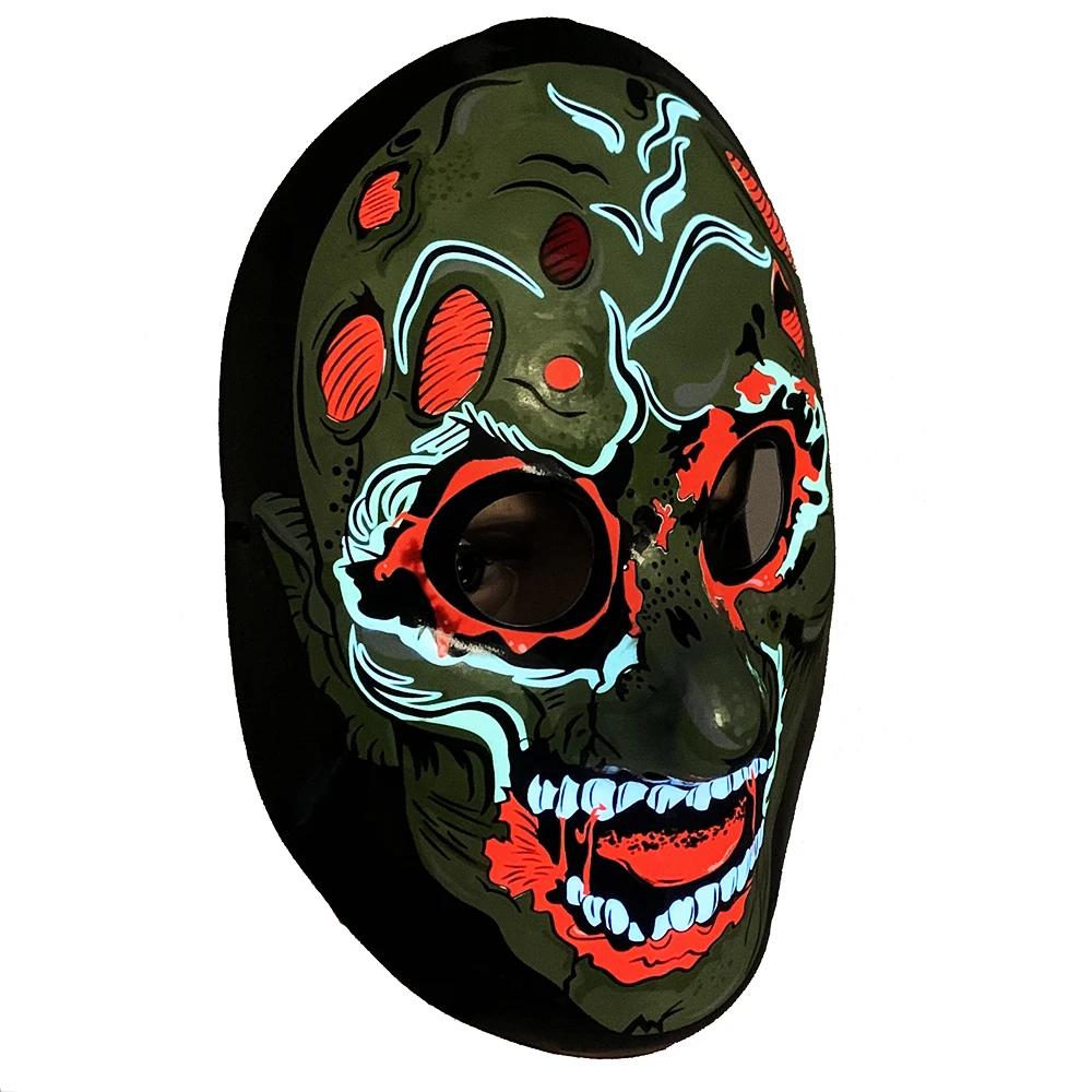 plastic Halloween face mask led light mask  horror scary ghost Skull  mask