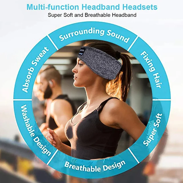 BT5.0 Headphones Headband Wireless Built-in Ultra-thin HD Stereo Headset for Sports Portable Earphone Sleep Headphones Eye Mask