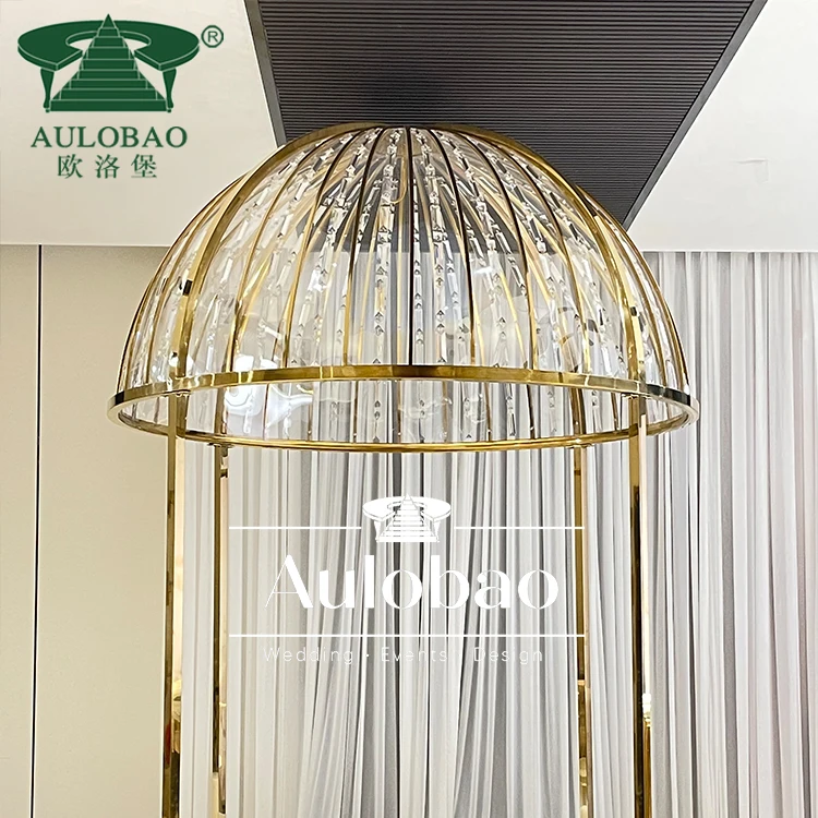 Elegant round shape ghost cake table elegant banquet dining tables with crystals