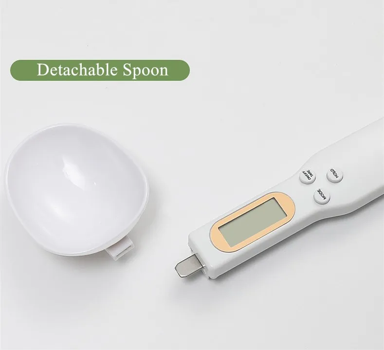 500g Weight Check Black White Smart Electronic Household Kitchen Scale Spoon Scales