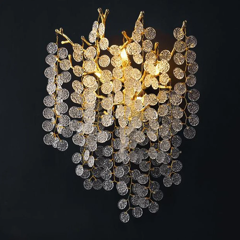 Luxury Modern Aluminum Chandelier Lighting Decorative Branch High Class Crystal Lamp Wedding Villa Pendant Light for Bedroom