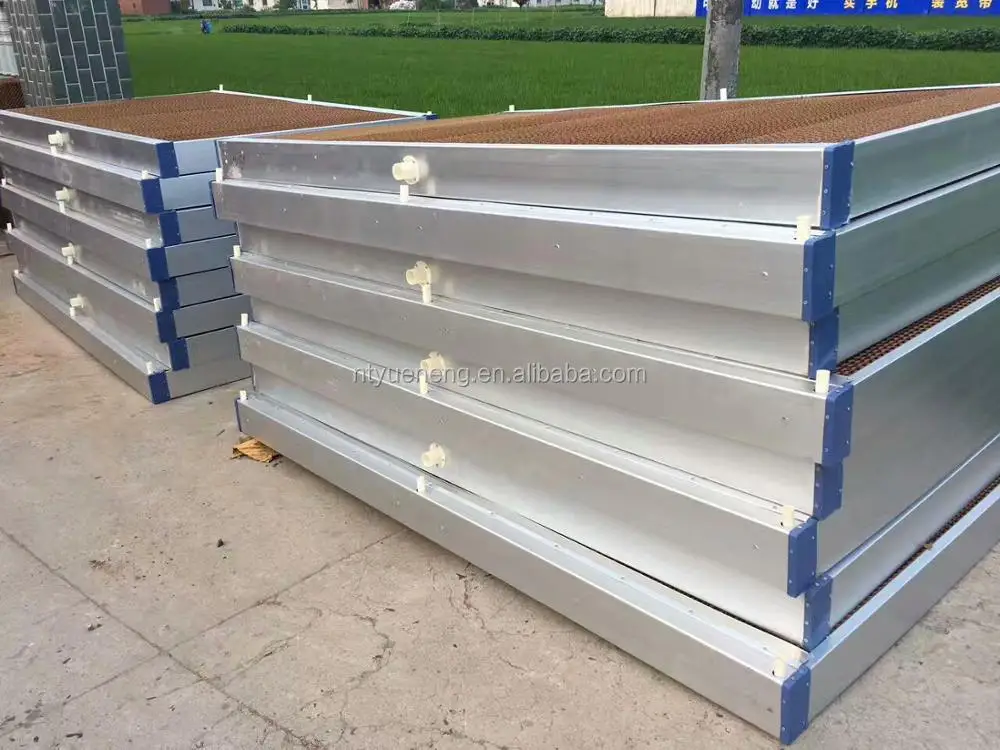 Poultry farm wet curtain evaporative cooling pad wall cooling system