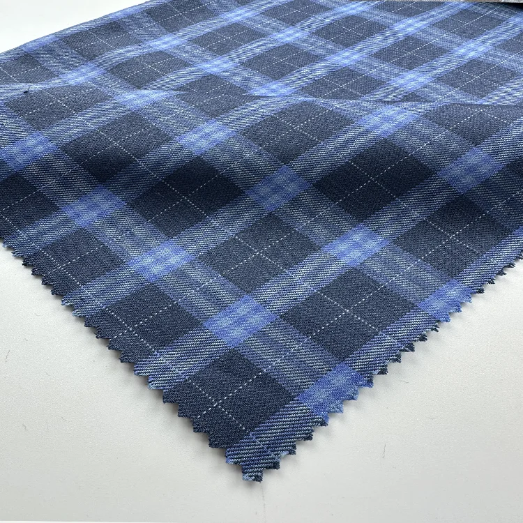 New Fashion TR Suiting Fabric 80% Polyester 20%Viscose Woven Fabric Yarn Dyed Check Suit Fabric For Men