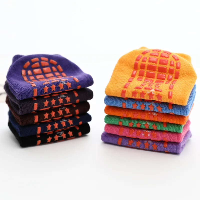 Factory Supply High Quality Custom Logo Kids Trampoline Socks Anti-Slip Cotton Baby Floor Socks