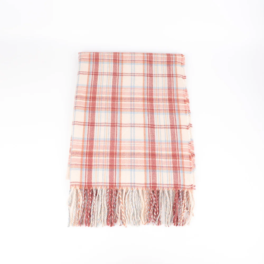 2022  custom plaid woven scarf fashion scarfs for women stylish 100%Acrylic gift winter heating scarf