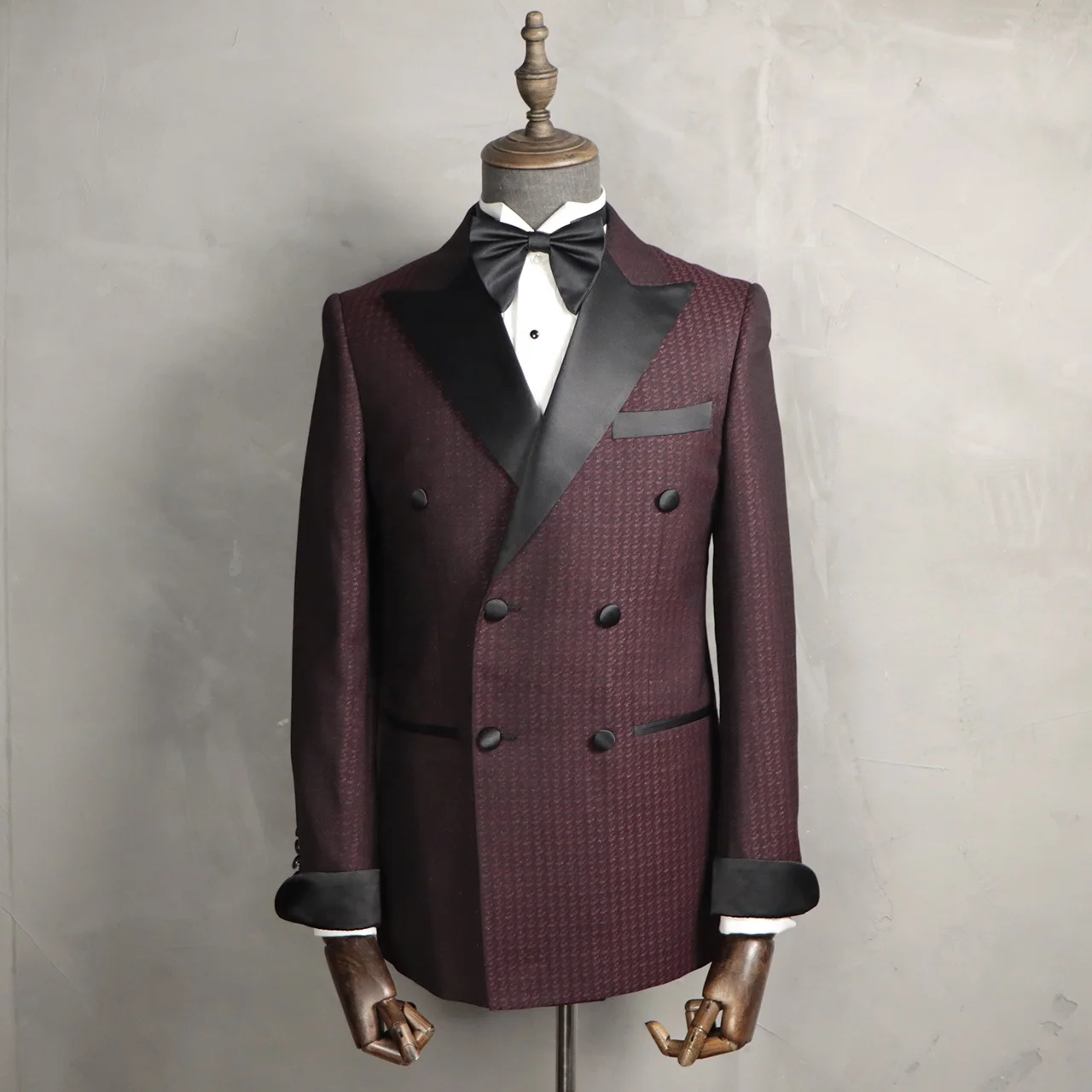 
MTM New Design Double Breasted Tuxedo Suit Tailor Custom Tuxedo For Men Wedding Groom Suit Wool Texudo 2 Piece Suit Set 
