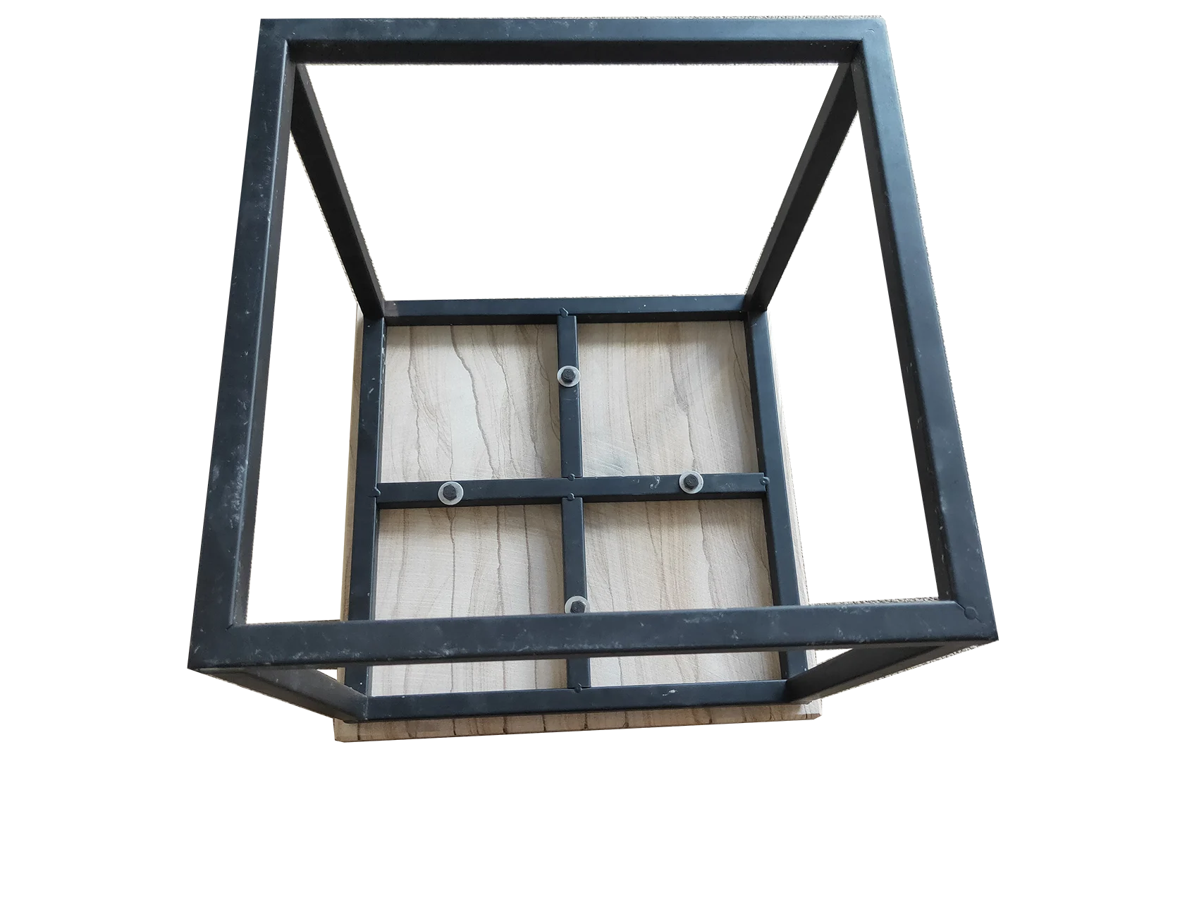 Modern Furnitures Black Iron Frame Sandstone Table Top Side Table