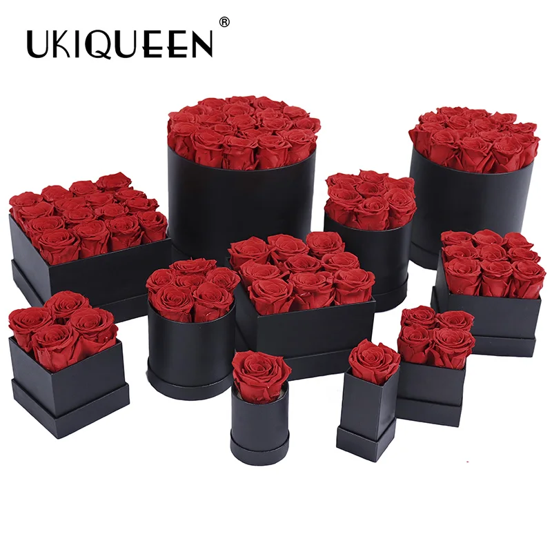 Wholesale Preserved Flower Bouquet Eternal Rose Box Forever Natural Preserved Roses for Valentine Gift