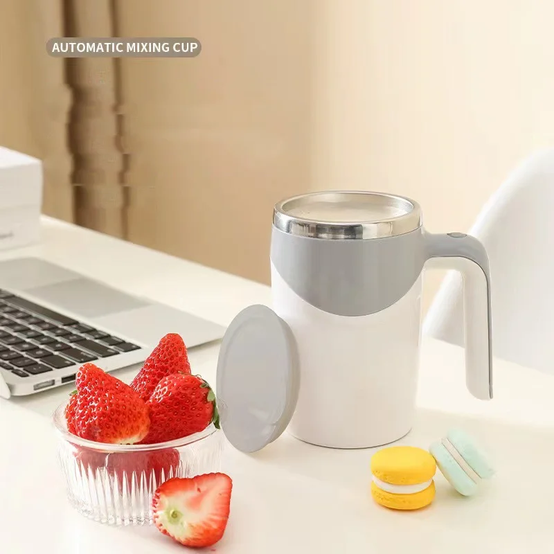 Automatic Self Stirring Coffee Cup Electric Magnetic Mug Metal Mugs Stainless Steel Portable USB Travel American Style HANDGRIP