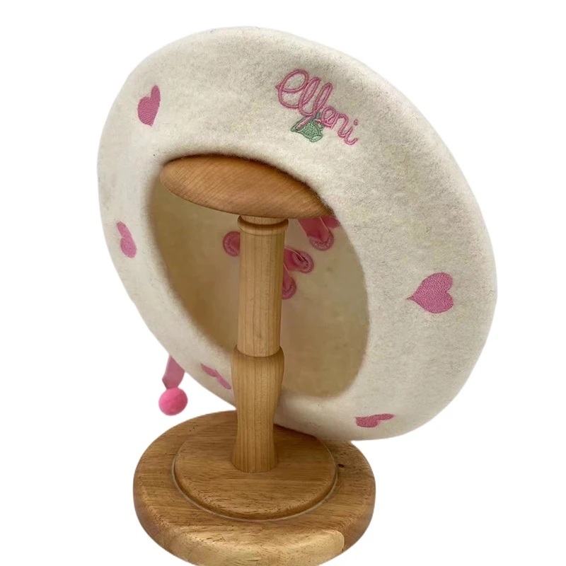 Custom Special Hot Selling Women Fashion High Quality Multicolor embroidery Knitted Berets