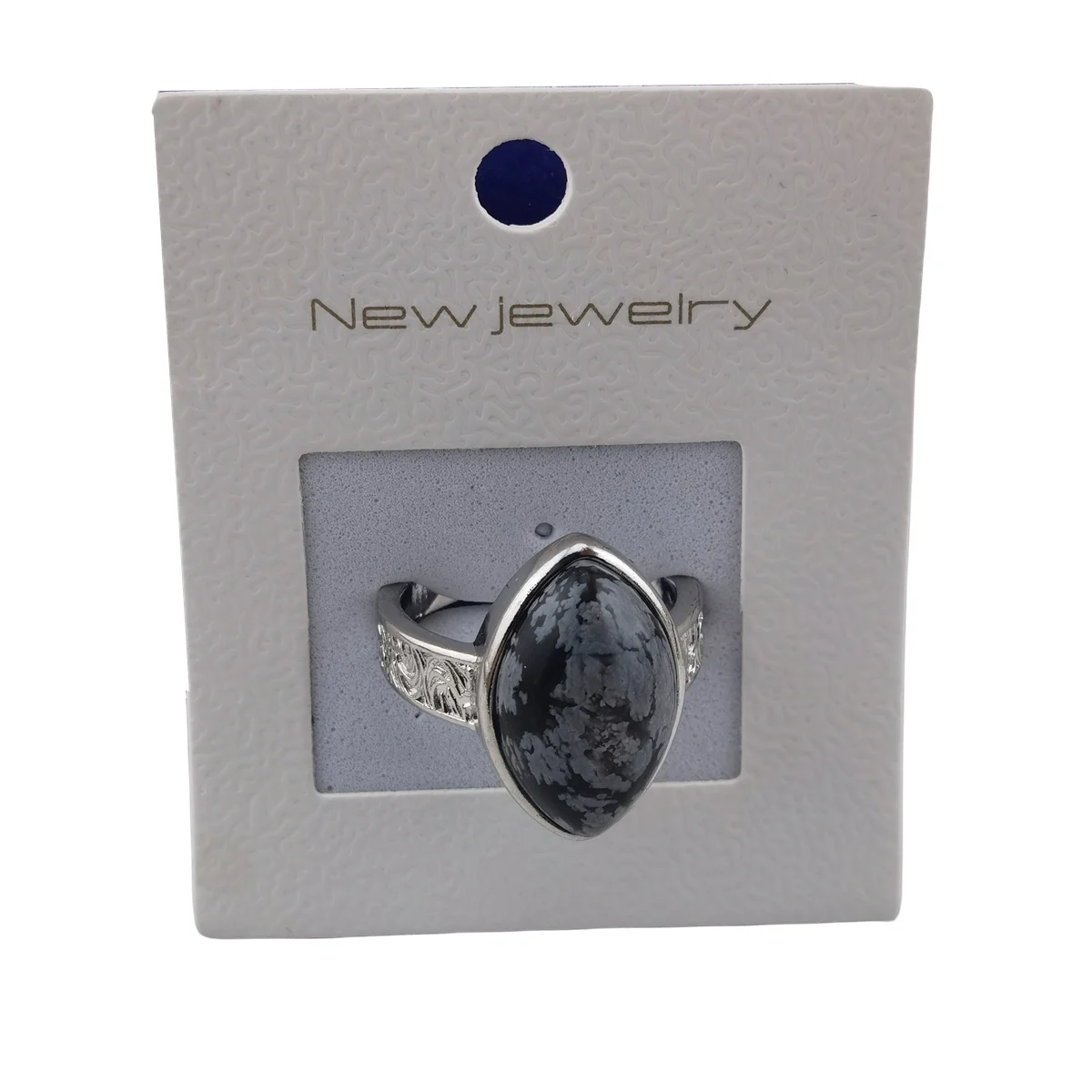 Trendy High Quality Snowflake Gemstone Rings for Women Silver Plated Horse Eye Shape Adjustable Female Rings Jewelry