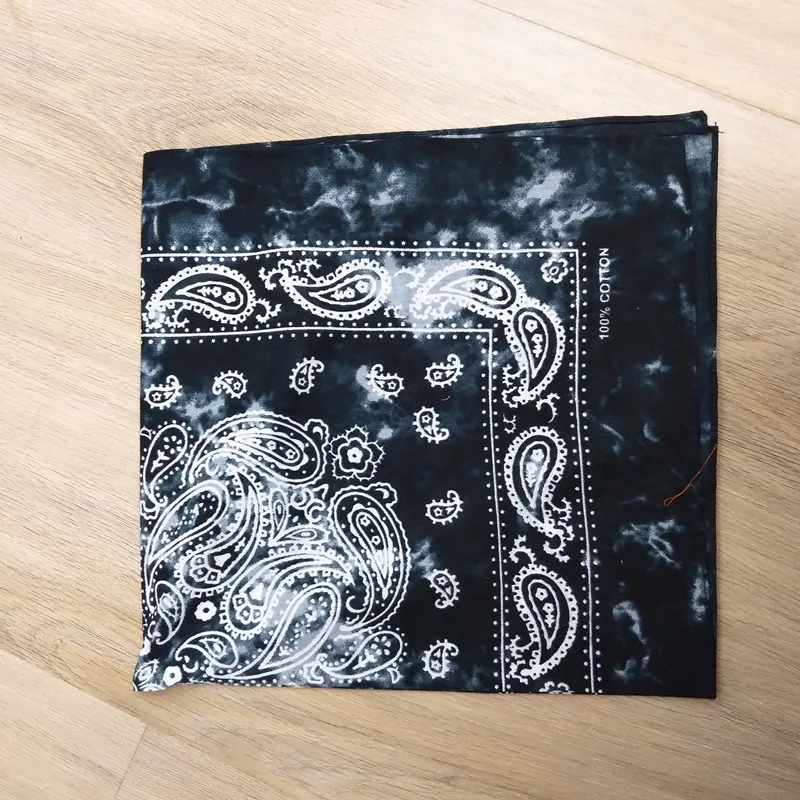 Tie died paisley pure cotton 22*22 inch men pocket square women headband hair scarf buddy bandana