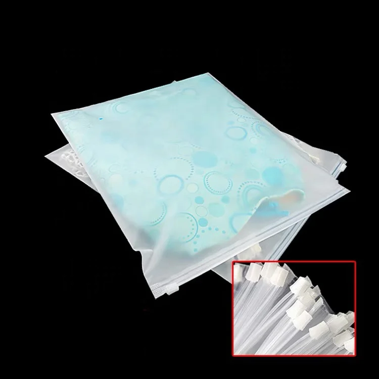 Plastic zip lock custom printed clothing sock underwear packaging bag frosted zipper bag