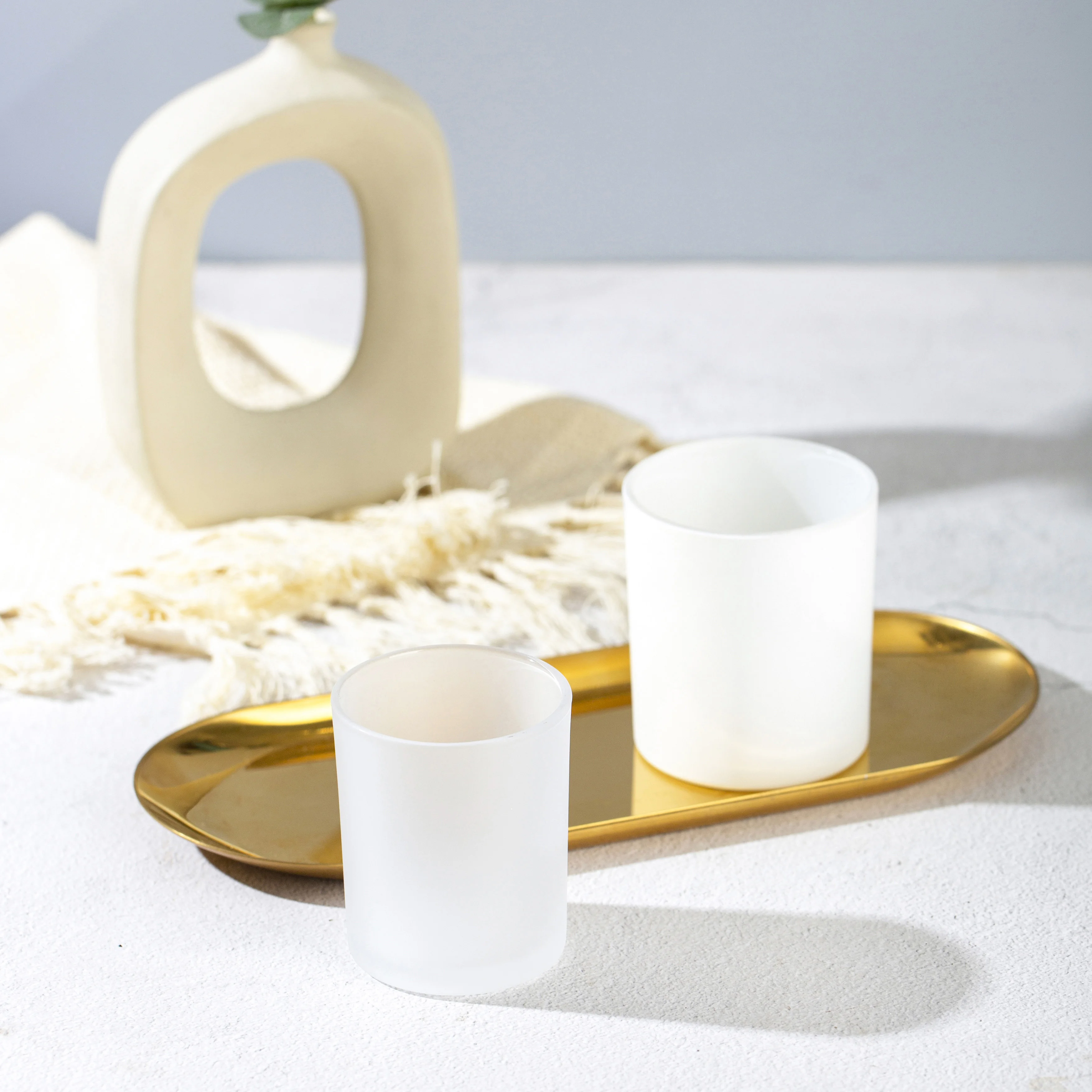 White 8oz Glass Candle Jars 100ml clear Candle Jar with Lid