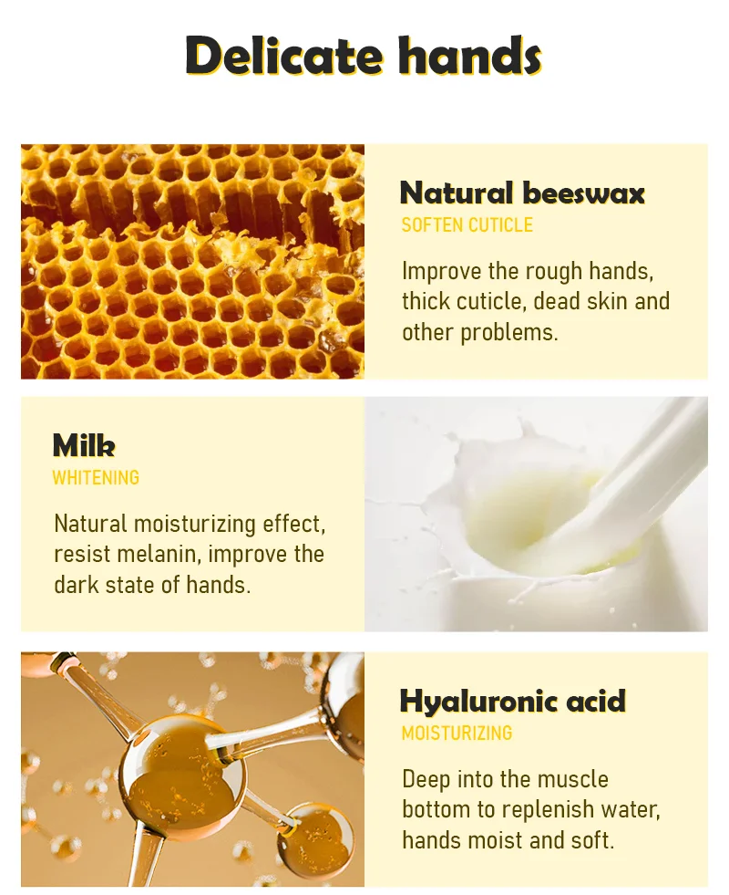 Private Label Paraffin Hand Mask Repairing Moisturizing Hands Nails Remove Dead Skin Recover Rough Cuticles