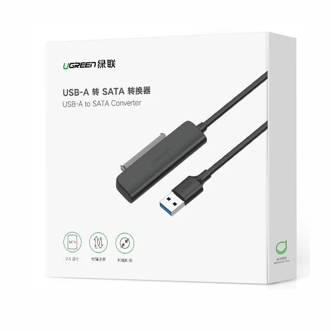 Кабель-адаптер UGREEN SATA-USB 3 0 для жестких дисков 2 5 дюйма Гбит/с поддержка SATA