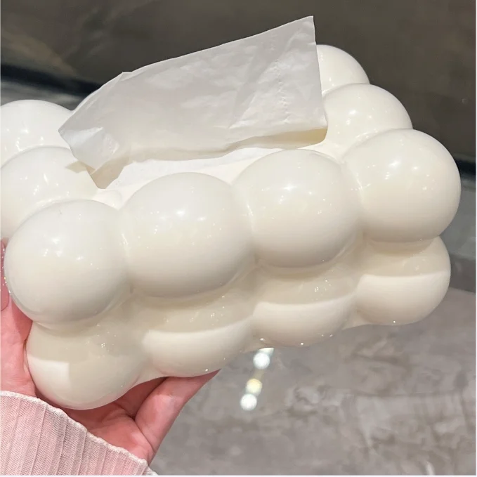 New Arrived Wholesale White and Silver Nortic Artwork Ceramic Tissue Box For Home Decoration