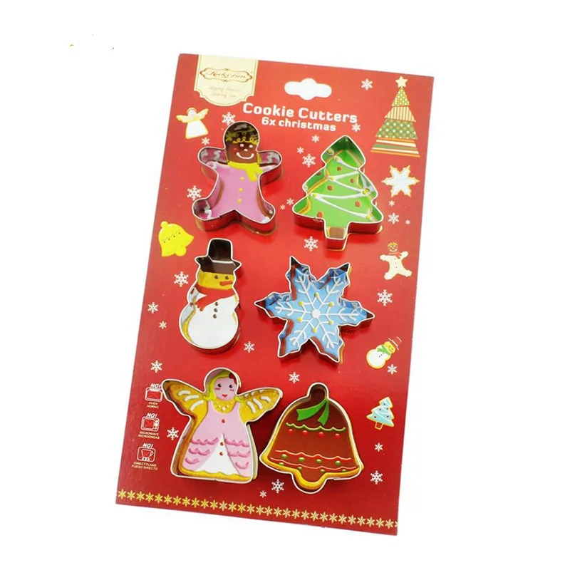 
Factory Customized Wholesale 6-Piece Bell DIY Baking Tool Christmas Cake Mold Stainless Steel Cookie Cutter 