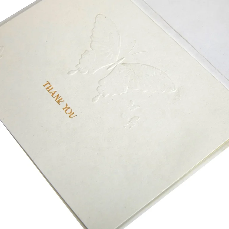
Wholesale Cheap Price Custom Printing Embossed Cards, Butterfly Thank You Boxed Notes Cards with Envelopes 