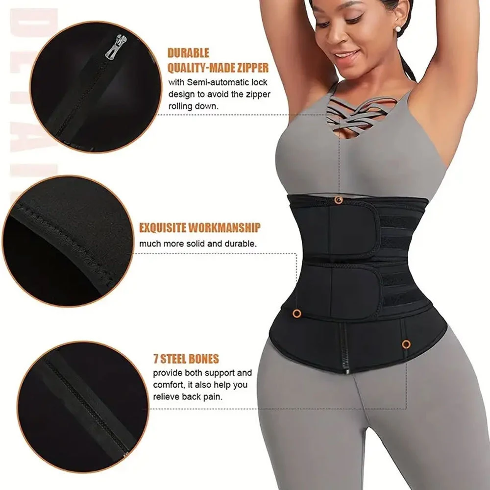 Manufacturer Wholesale Waist Trainer Girdle Waist Training Exercise Yoga Fitness Belt with Zipper Buckle Belt Waistband