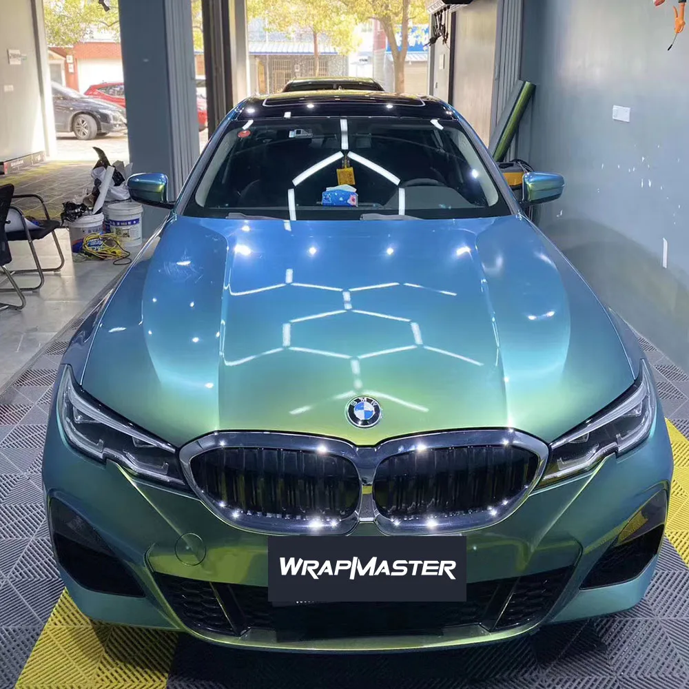 TSAUTOP Free shipping to USA Gloss Color Shift Jungle Green Vinyl Film Air Bubble Free Car Vinyl Wrap