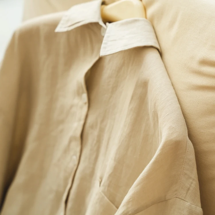 2023 new designer luxury apparel organic flax linen clothing for woven