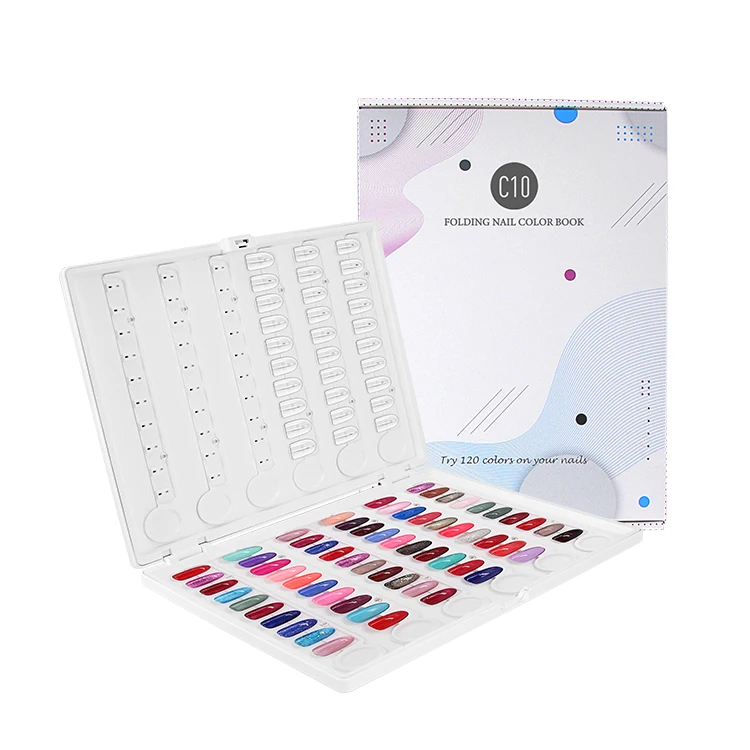 New Nail Art Color Chart Display Showing Shelf False Nails Gel Polish Card Book 120 Colors