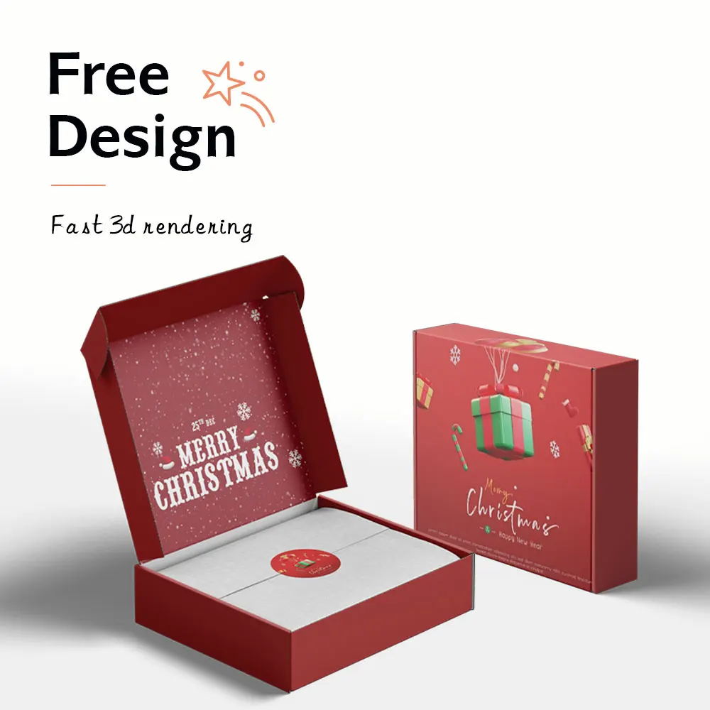 Biodegradable Custom Christmas Gift Recyclable Corrugated Paper Box Cardboard Small Paper Boxes For shipping