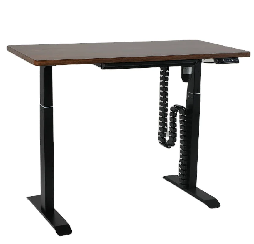 Single Motor 160cm Electric Desk Height-adjustable Fabric White Standing Desk