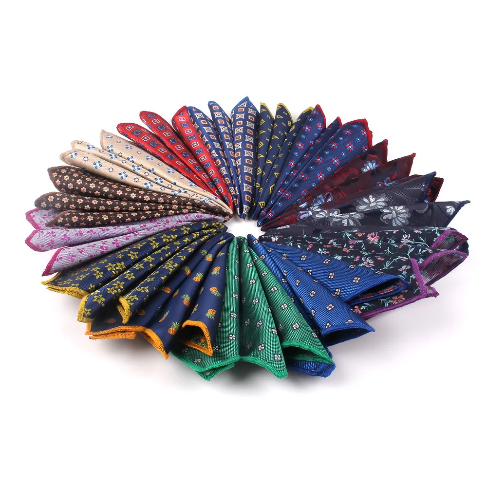 Royal Blue High Density Men Suit Hand Rolled Silk Solid Pocket Squares for Wedding