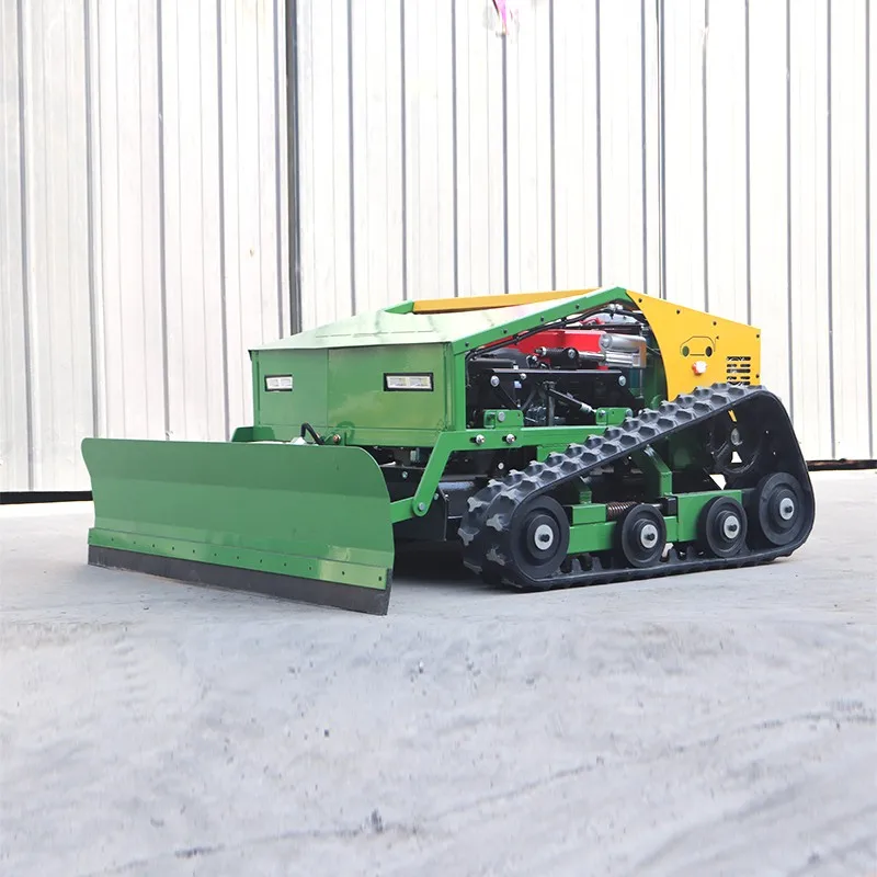 Rubber Track Electric Remote Control Electric Corded Lawn Mower Robot Zero Turn Lawn Mower With Snow Plow