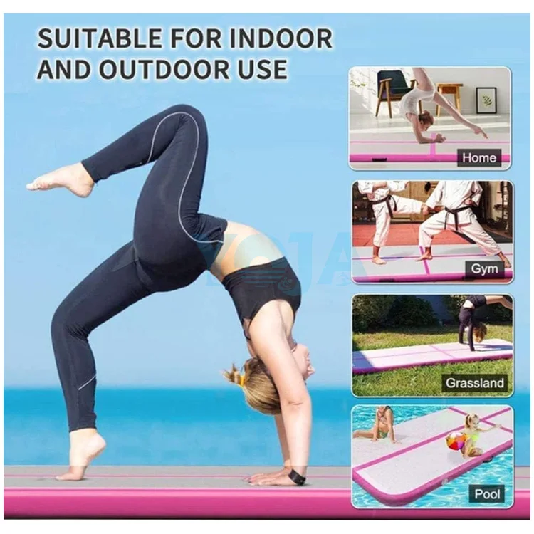 Cheap  inflatable air track Gymnastics Factory Custom Logo Tumbling Mat Air Floor airtrack 6m/8m/10m/12m/15m/20m