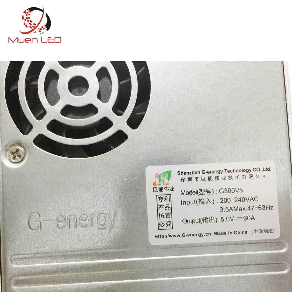 Muenled G-energy Светодиодный источник питания G300V5/лучший поставщик светодиодного дисплея 5v60a 201 - 300w