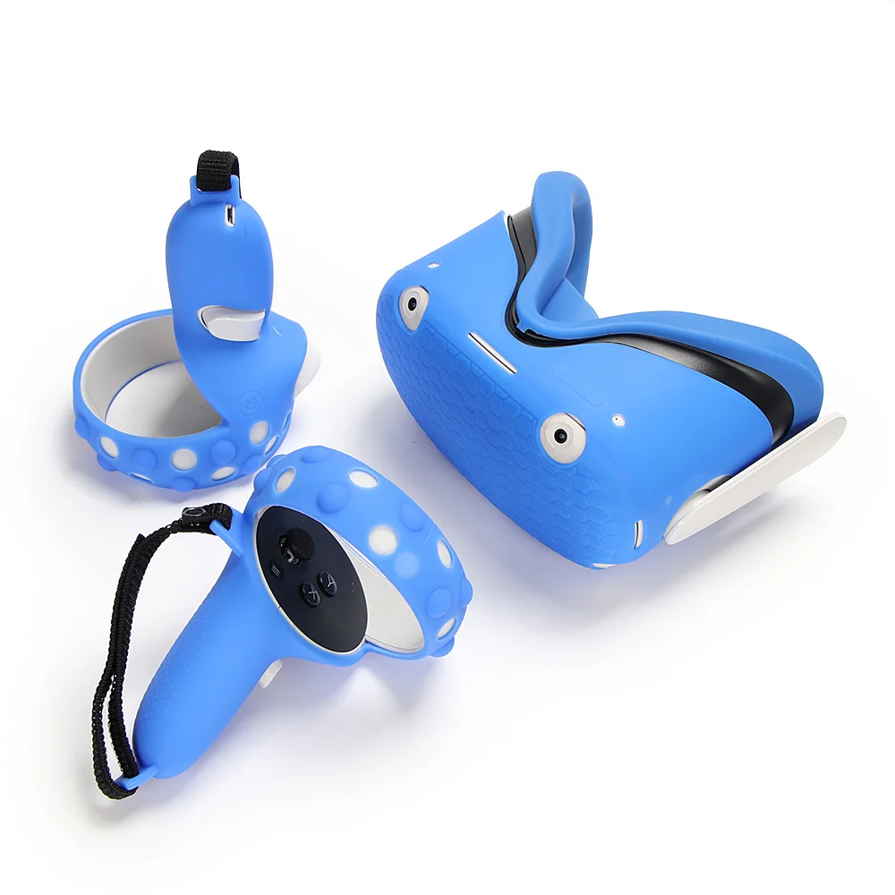 Protective Cover Set Touch Controller Shell 6 in 1 Protective Case  Handle Grip With Strap For Oculus Quest 2 VR Accessories