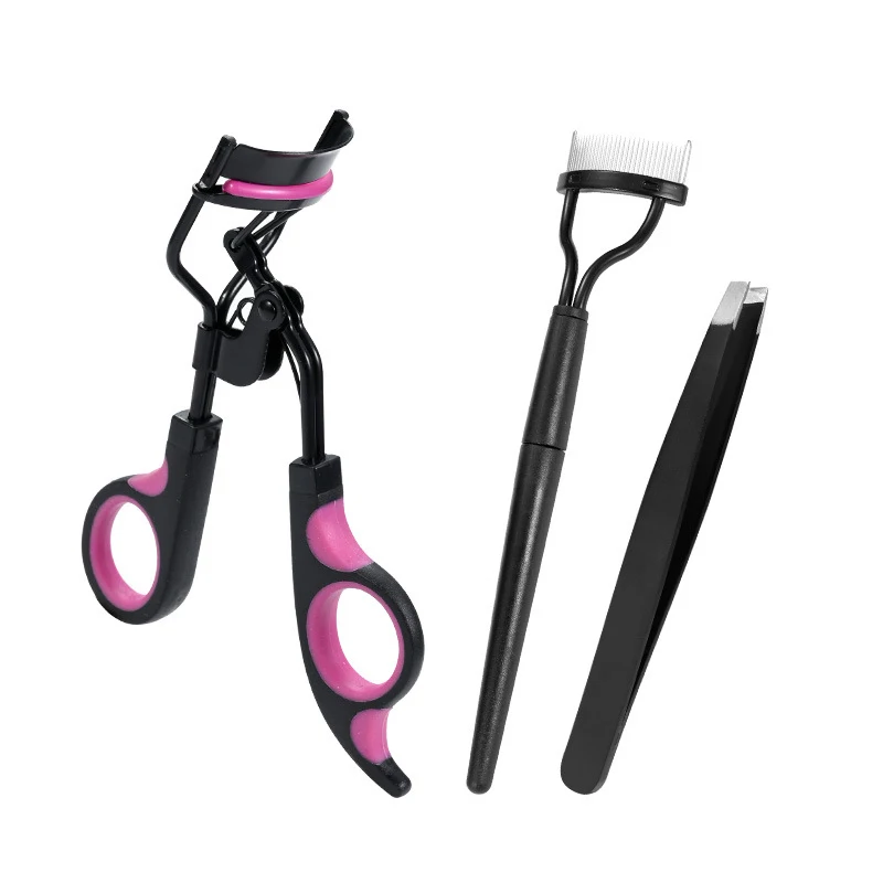 High Quality Eyelash Lifting Extension Kit Tool Custom Lash Applicators Eyebrow Tweezers 3 In 1 Carbon Steel Eyelash Curler&Comb