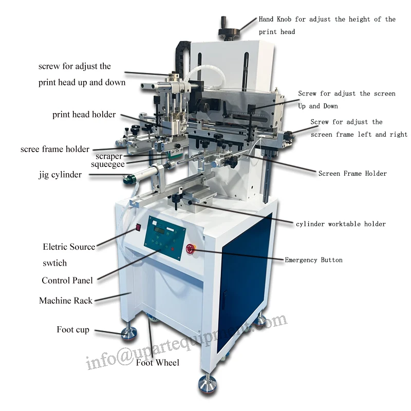 Automatic Vessel Screen Printers Penumatic Tubes Screen Printing Machine Price Round Serigraph Machine Manufacture with video