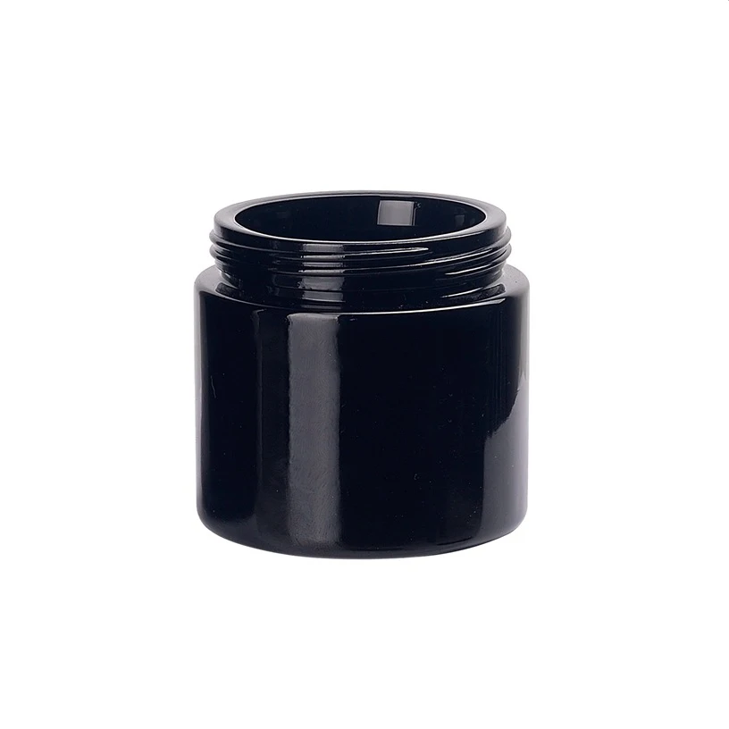 Best Selling 5ml 10ml 15ml 30ml 60ml 120ml 250ml Matte Black Glass Cosmetic Jar UV Protection Round Glass Jar