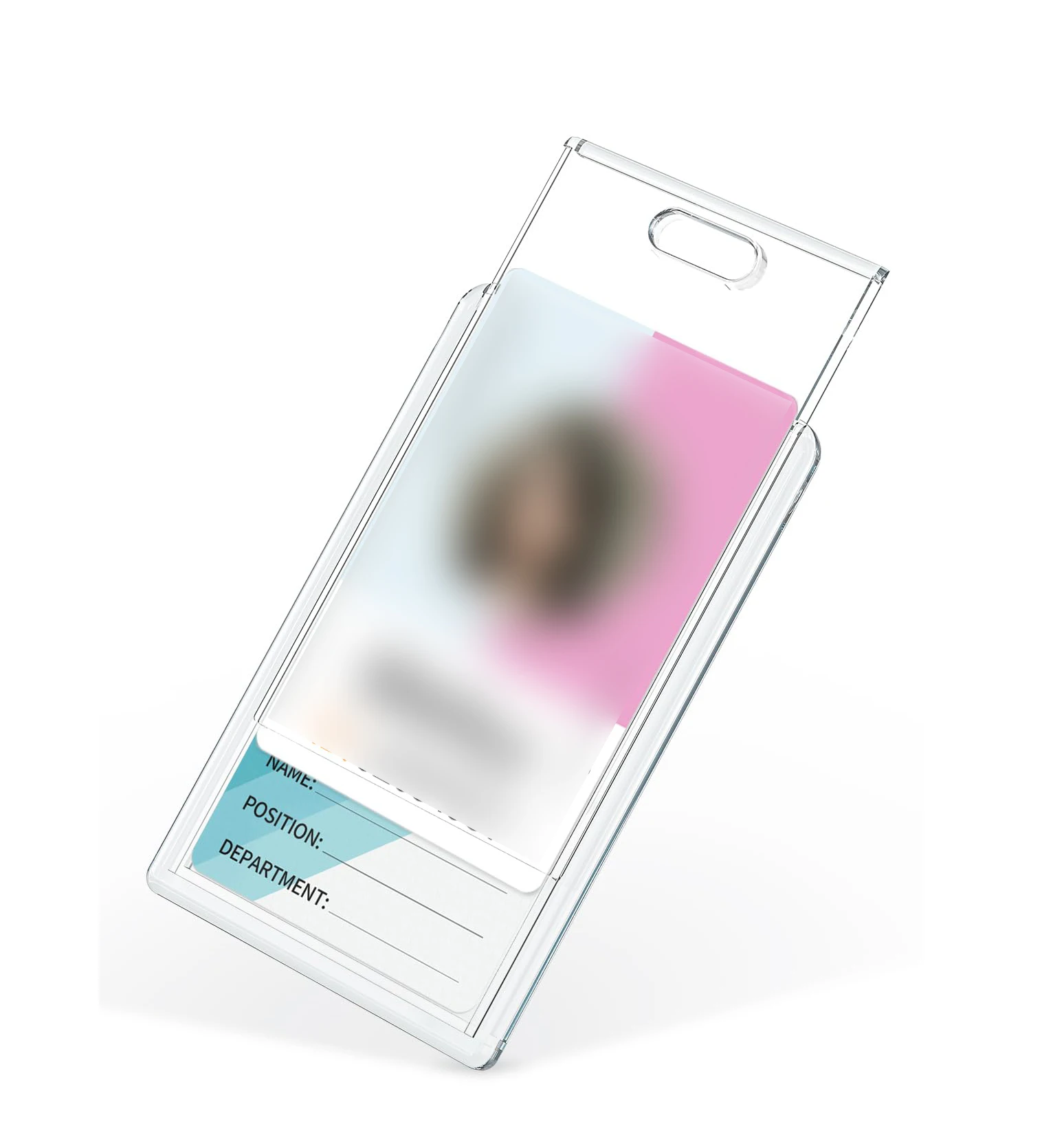 Sliding Badge Holder Clear Card Case Hard Plastic Card Protector Pouch For Office School Id Credit Card Driver License Pass