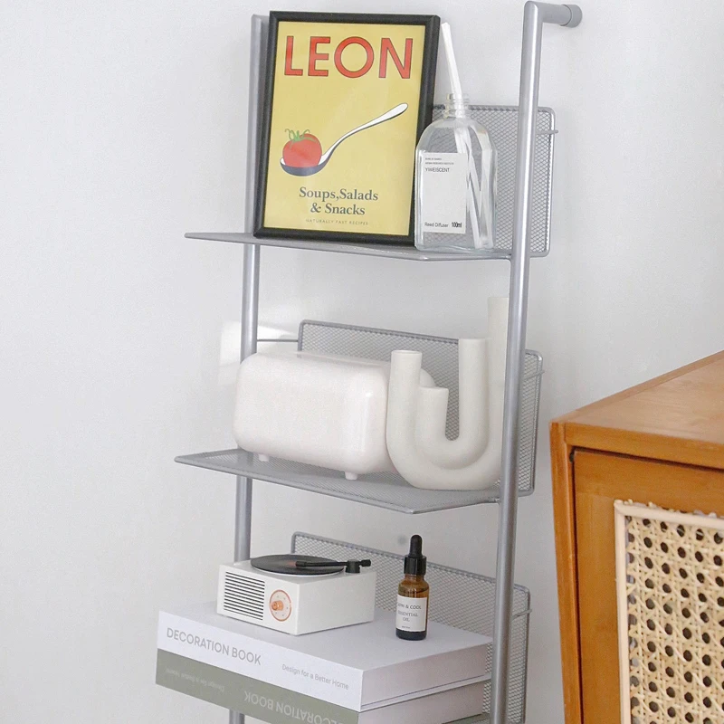 Bookcases Tall Ladder Modern Living Room Furniture Open Standing Storage Rack Holder Home Metal Bookshelf Book Shelf Bookcases