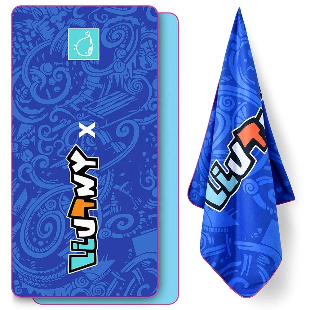 China supplier custom double side printed microfiber beach towel