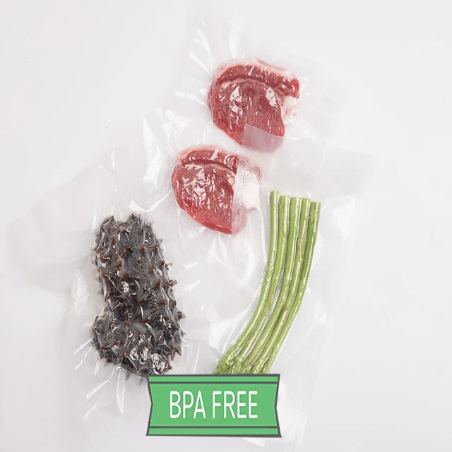 28*500cm Moisture Proof Transparent Nylon Pe Vacuum Plastic Food Packing Bags For Ham Meat